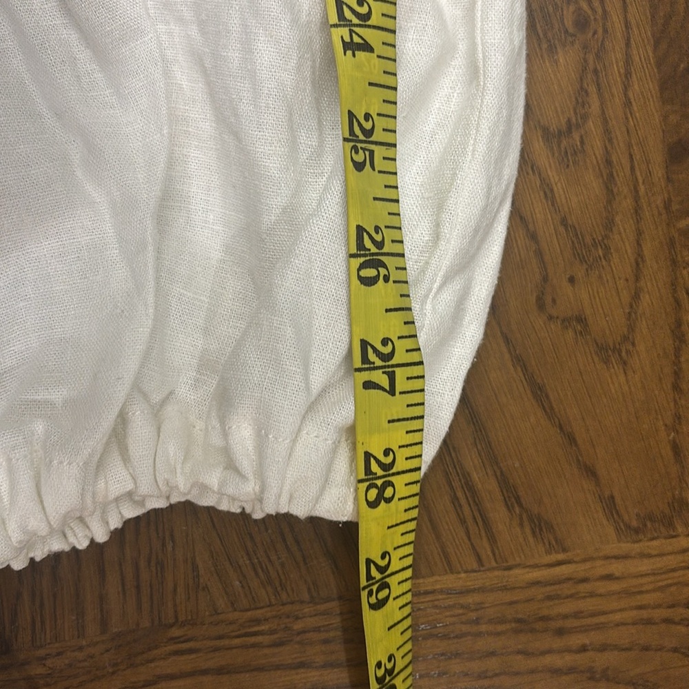 LOVE TREE White Linen Parachute/ Cargo Pants - Picture 10 of 11